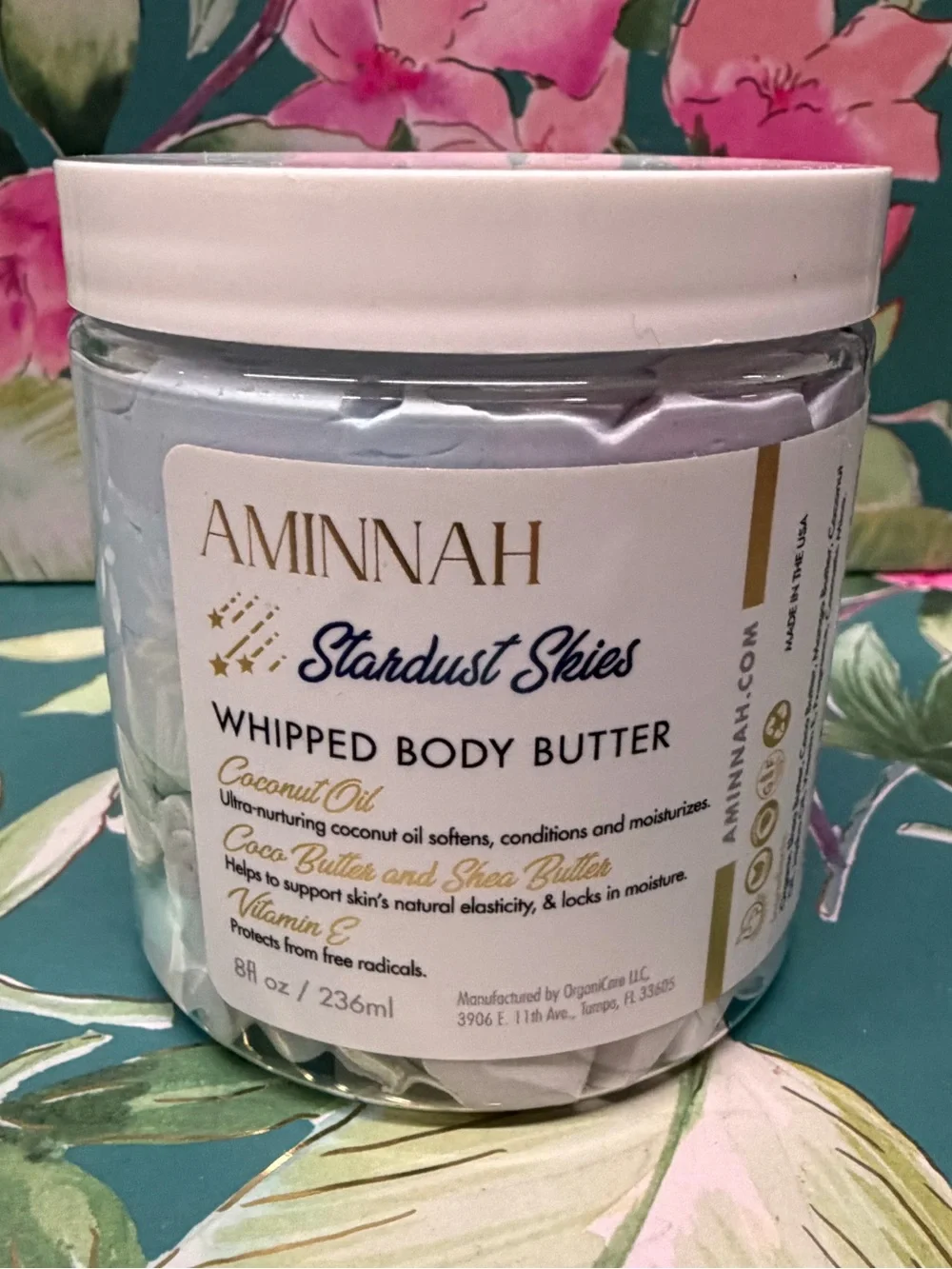 Aminnah Stardust Skies Whipped Body Butter 8 oz Bergamot Lavender Green Tea